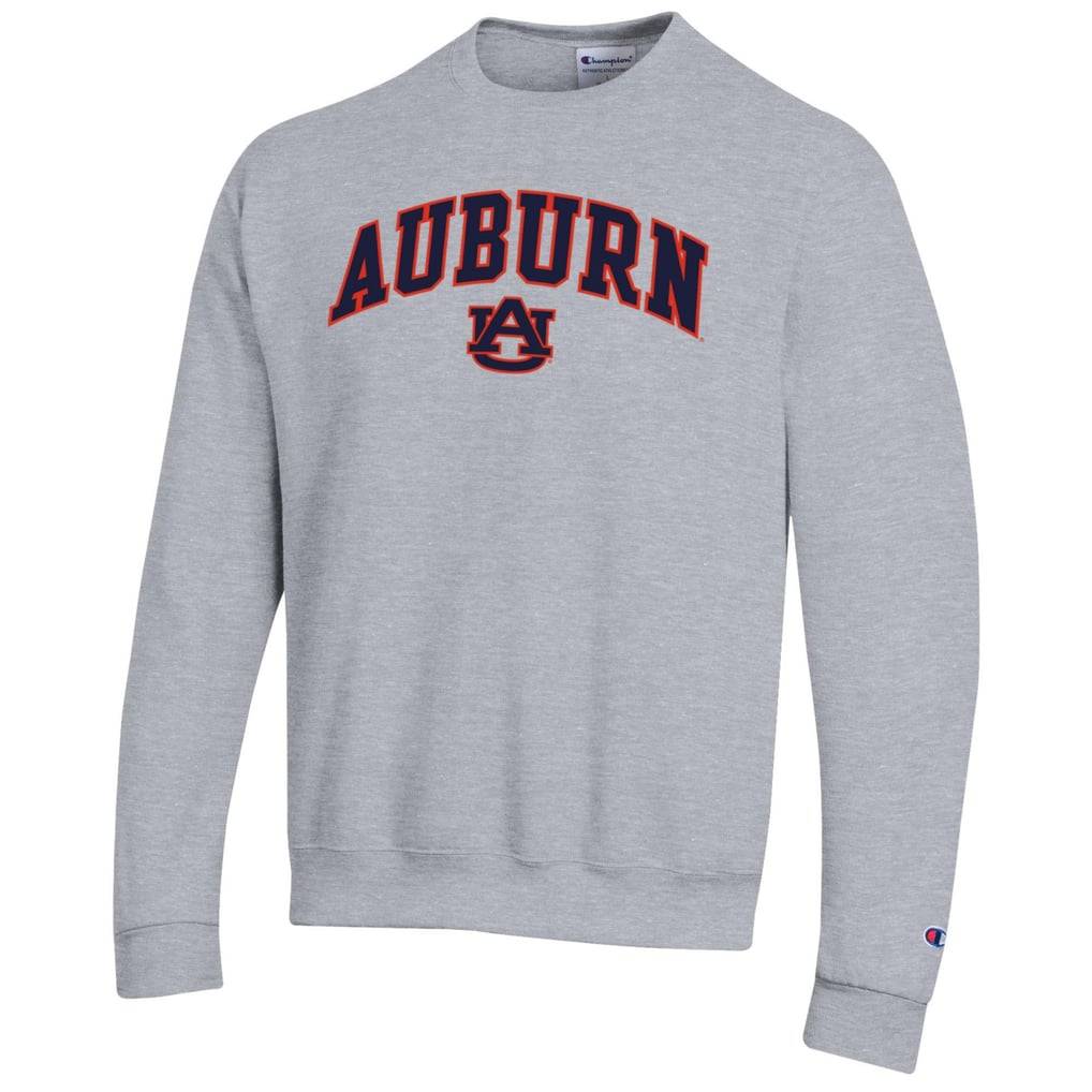  Auburn Tigers Champion Arch Over Logo Pullover Sweatshirt - Heather Gray